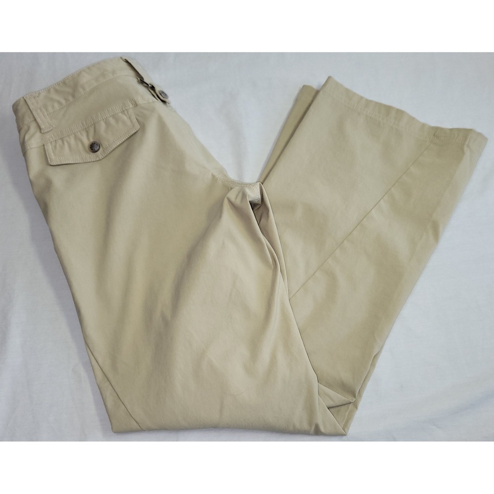 Athleta Hiking Pants Women 10 Khaki Cargo Outdoor Activewear Nylon Stretch